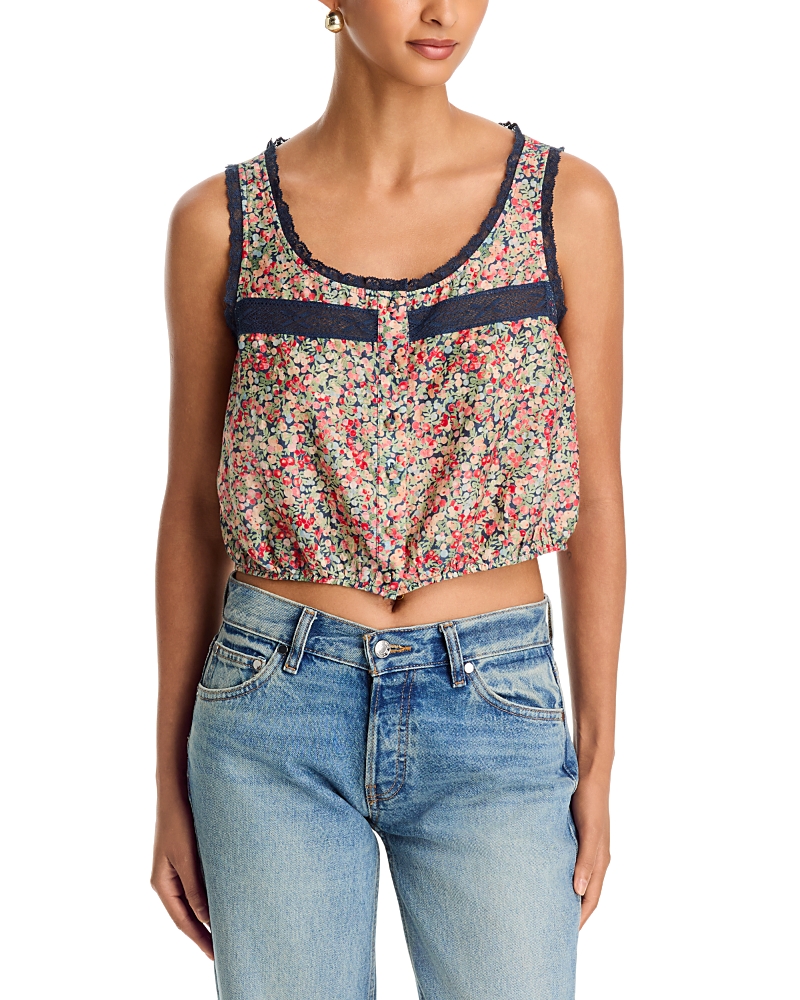 Re/Done Allegra Cotton Silk Printed Tank