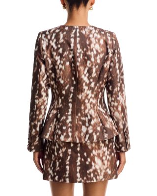 Crewneck Peplum Hem Jacket - Exclusive - thumbnail 4