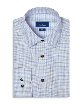 Trim Fit Multi Check Cotton Dress Shirt