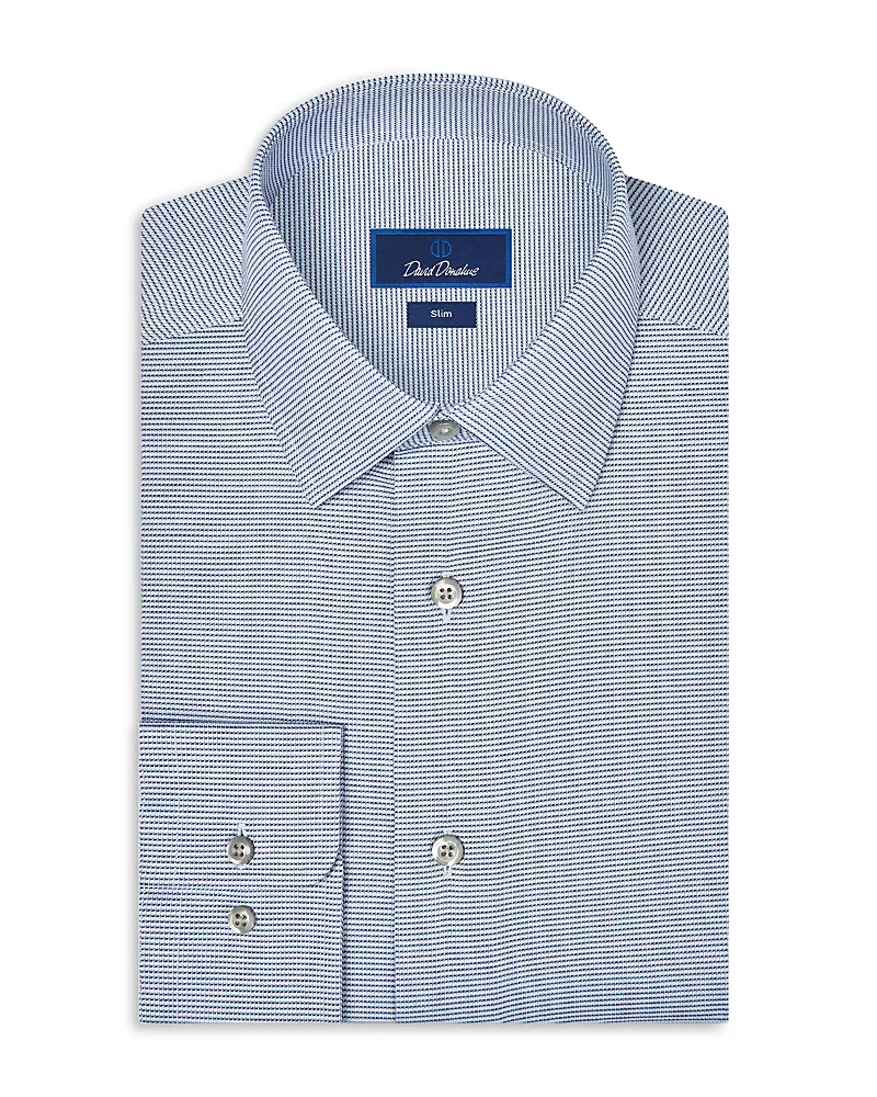 David Donahue Slim Fit Stretch Micro Twill Dress Shirt