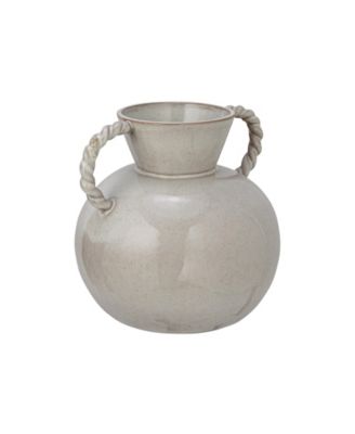 Stoneware Vase with Twisted Handles