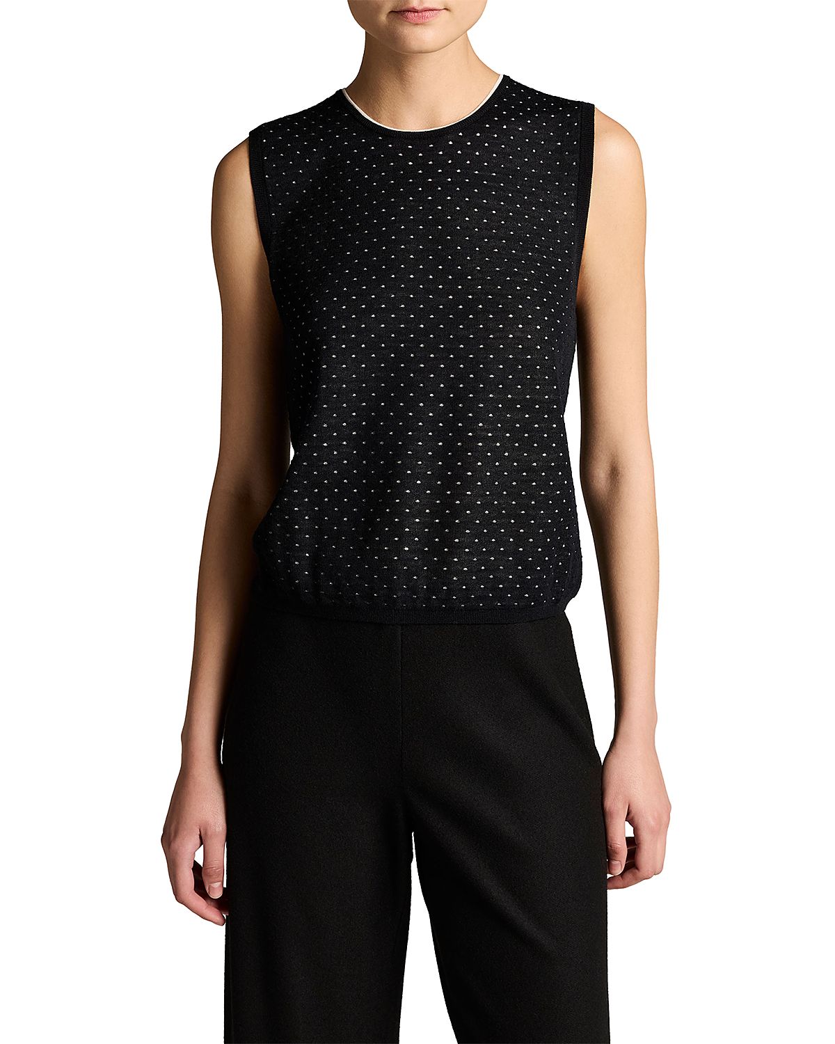 Vince Dot Motif Crewneck Shell