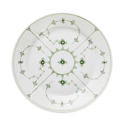 Green Fluted Plain Dinner Plate