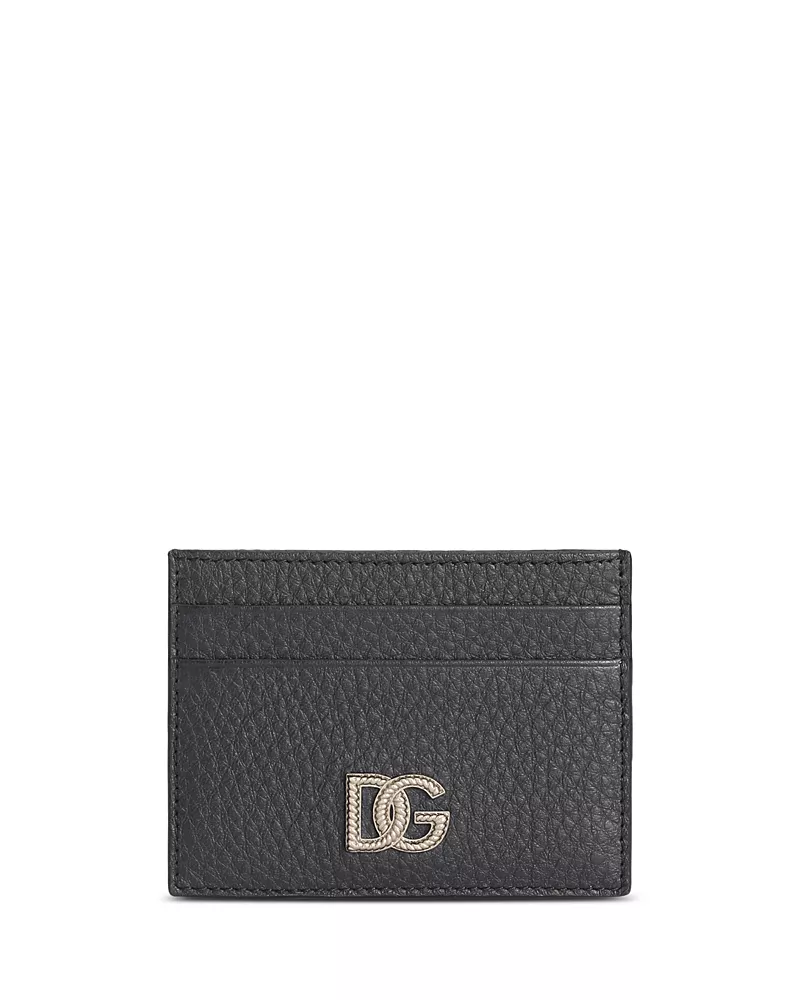 Dolce & Gabbana Logo Pebble Leather Card Holder