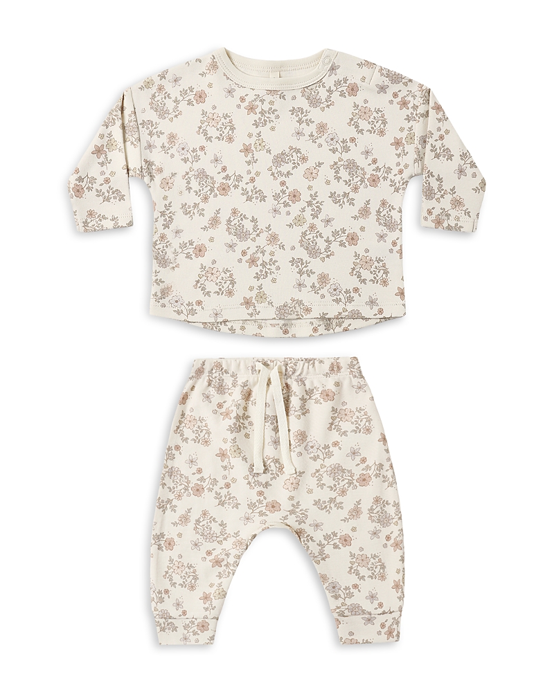 Quincy Mae Girls' Rowan Floral Cotton Top & Drawstring Pants Set - Baby