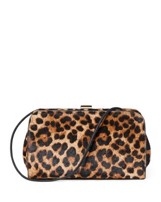 Zella Small Leopard Print Calf Hair Clutch