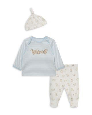Boys' Woof Woof Lap Shoulder Top, Hat & Footed Pants Set - Baby