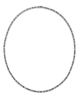 Montana Sapphire Ombre Necklace in 14K White Gold, 24"