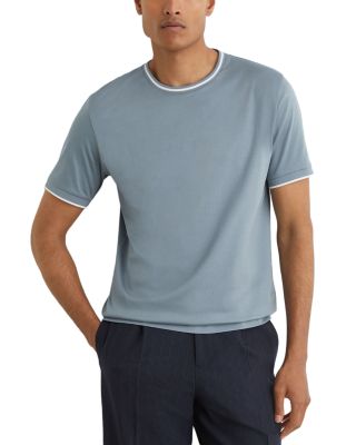 Ainsley Tailored Fit Contrast Tipping Short Sleeve Tee