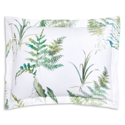 Jaro Blanc Leaf Print Standard Sham