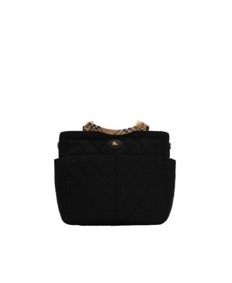  Unisex Check Trim Quilted Nylon Baby Changing Bag