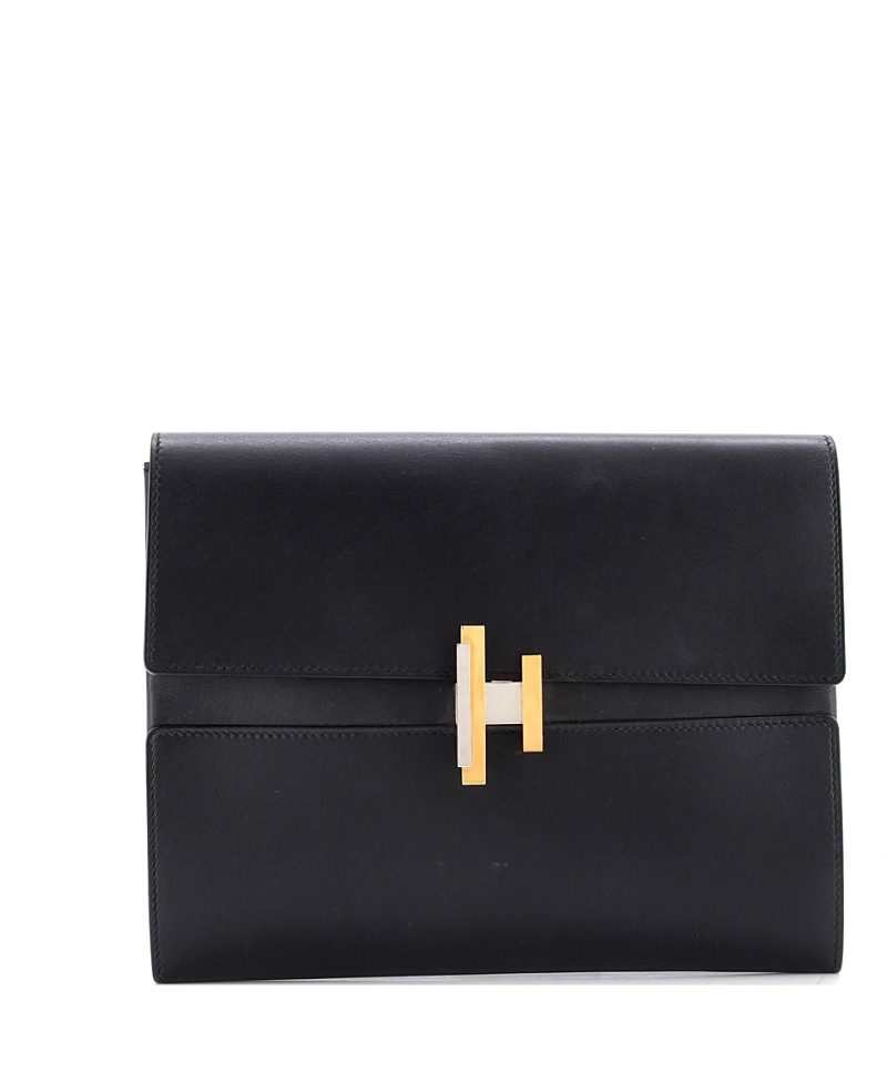 Pre-Owned HERMES Cinhetic Clutch Villandry Calfskin