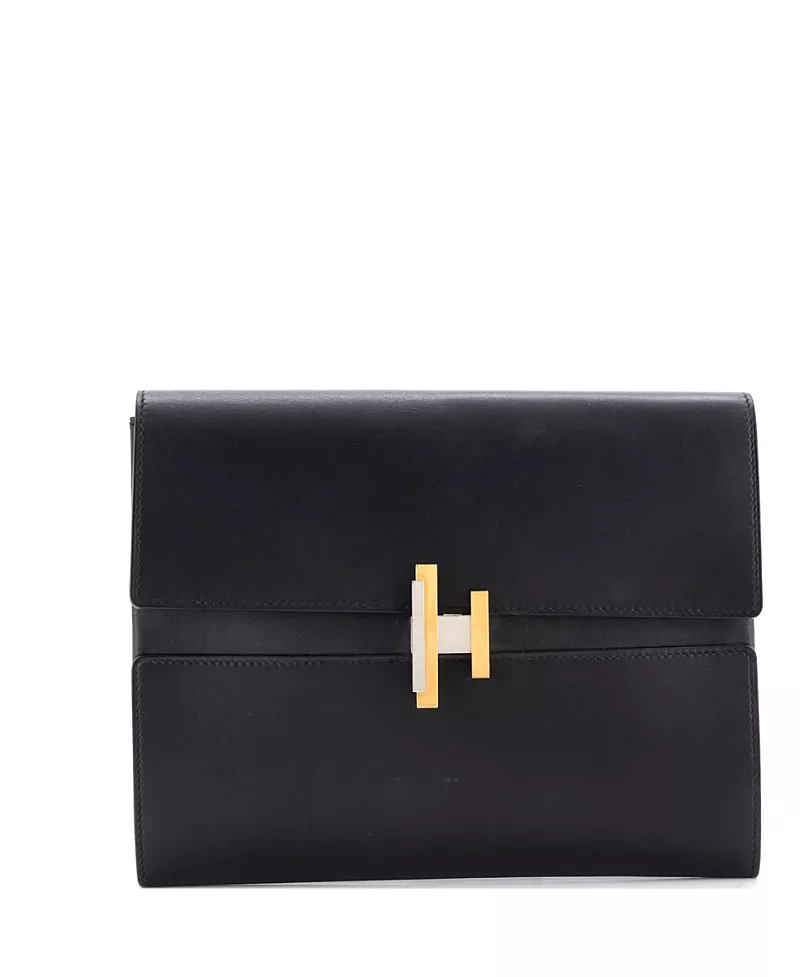 Pre-Owned HERMES Cinhetic Clutch Villandry Calfskin