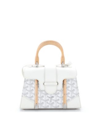  Mini Structured Saigon Top Handle Bag Coated Canvas with Leather