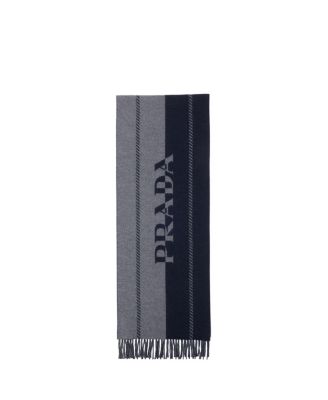 Prada Small Wool Scarf with Jacquard Logo