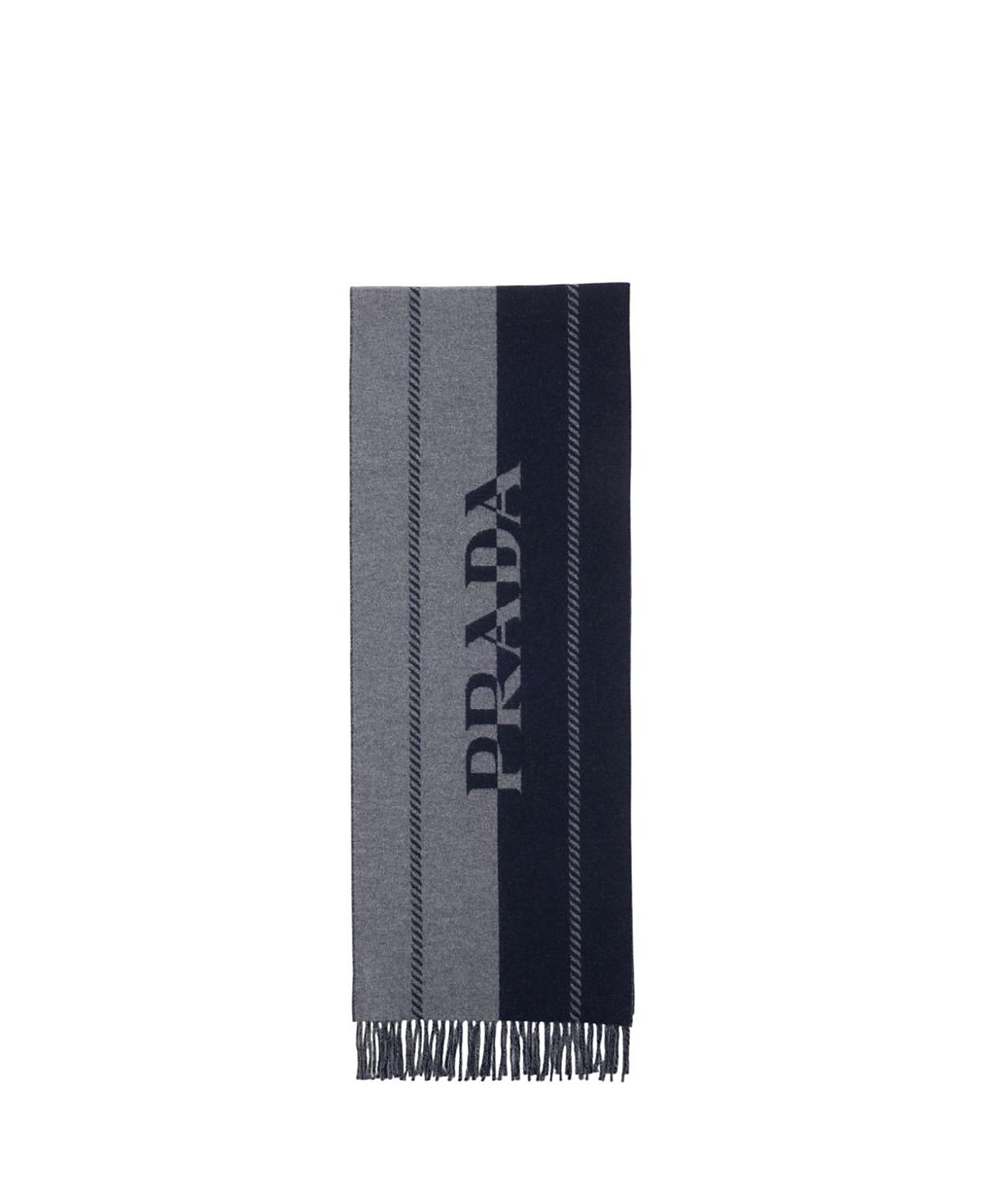 Prada Small Wool Scarf with Jacquard Logo
