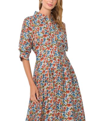 Printed Button Up Shirt Dress