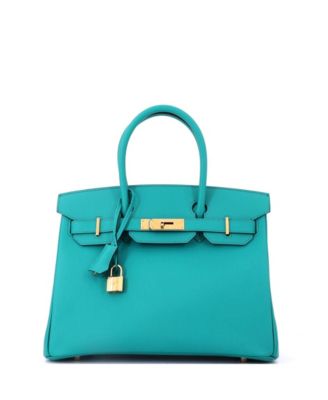 Birkin 30 Handbag Blue Epsom with Gold Hardware