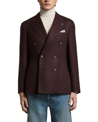 Wool Gabardine Regular Fit Double Breasted Blazer