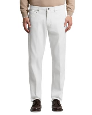 Cotton Blend Denim Bull Weave Jeans in Comet White