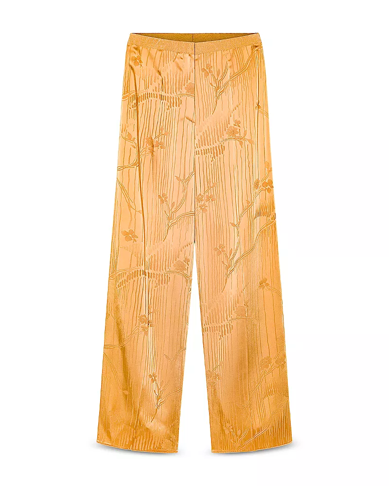 forte_forte The Lotus Fluid Jacquard High Waist Pants