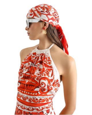 Dolce & Gabbana Majolica Print Charmeuse Top