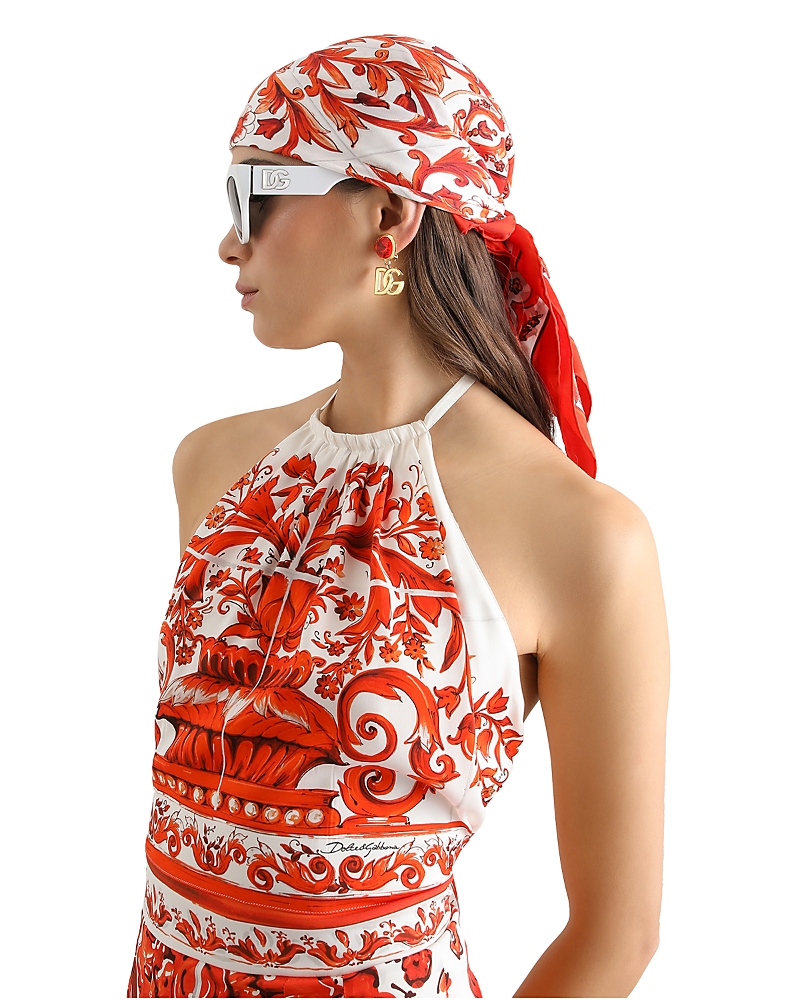 Dolce & Gabbana Majolica Print Charmeuse Top