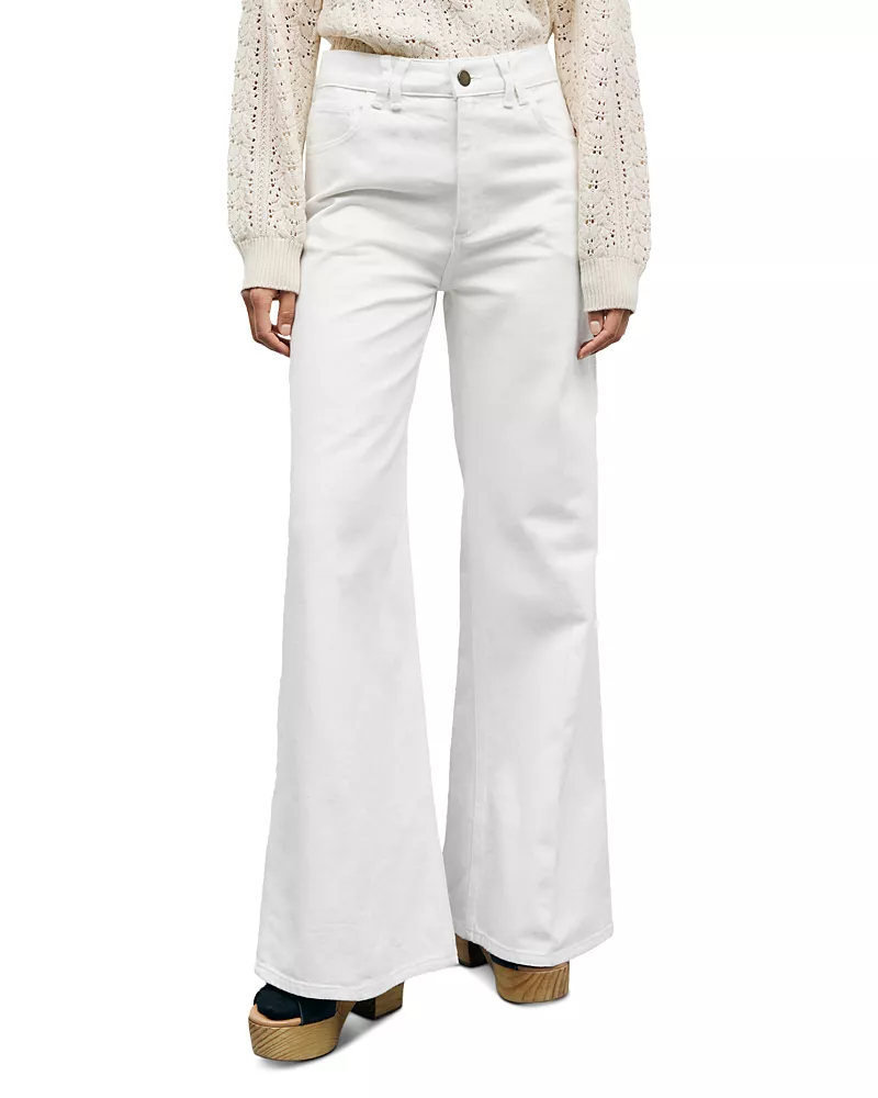 Gerard Darel Bianca High Rise Straight Jeans in White