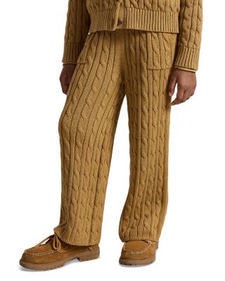 Polo Ralph Lauren Girls' Cable Knit Cotton Wide Leg Sweater Pants - Little Kid, Big Kid