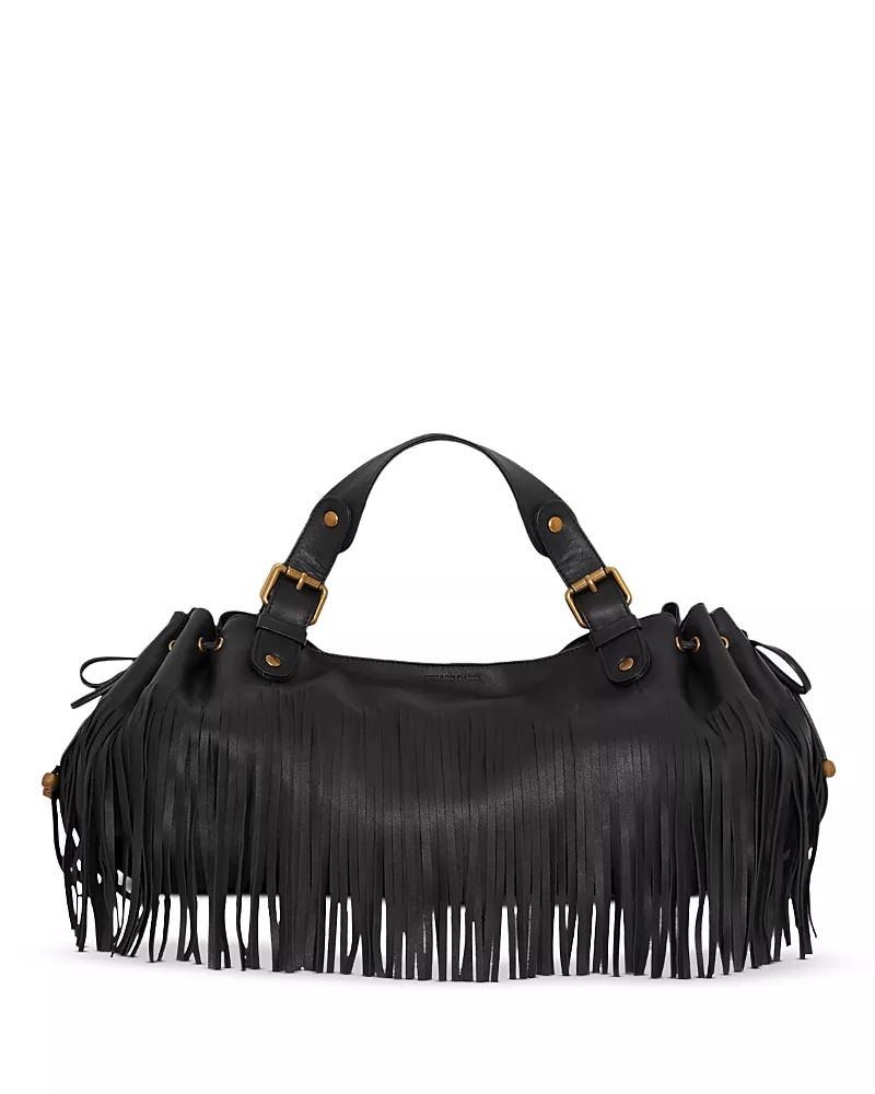 Gerard Darel 24H Fringes Leather Handbag