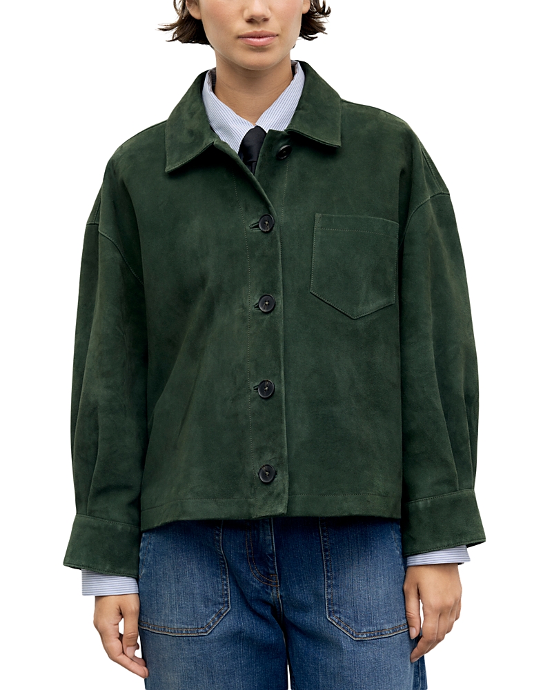 Gerard Darel Pia Suede Button Front Jacket