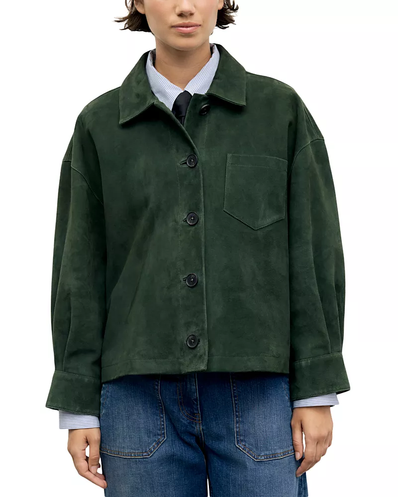 Gerard Darel Pia Suede Button Front Jacket