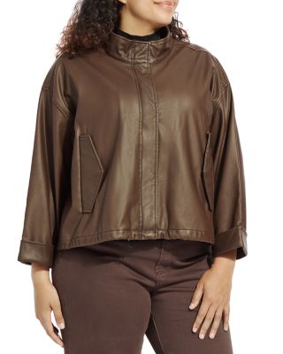 Mina Oversized Faux Leather Jacket 