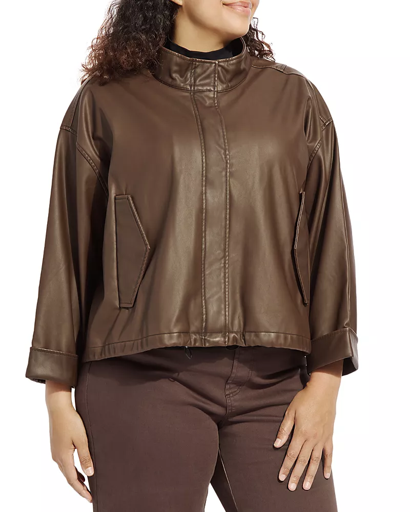 Lysse Plus Mina Oversized Faux Leather Jacket