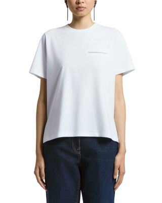 Stretch Cotton Jersey Crewneck Tee