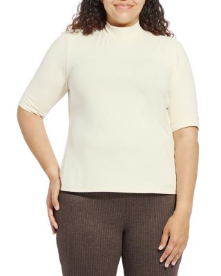 Clara Mock Neck Elbow Length Top