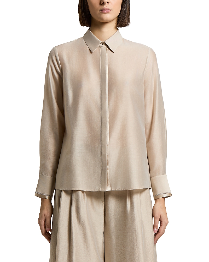 Peserico Woman Shirt in Lyocell Organza Fabrics with Semi Gloss Finish