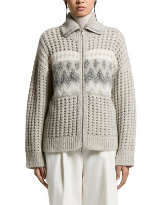 Alpaca Wool Blend Zip Up Sweater