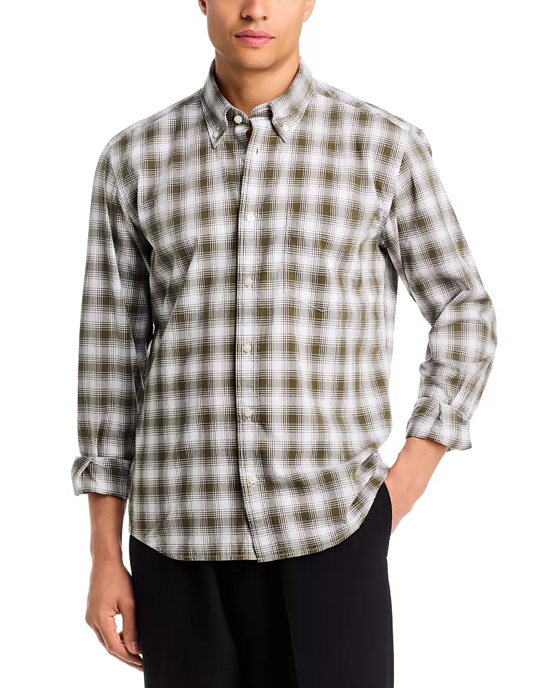 Boss Liam Cotton Check Button Collar Shirt