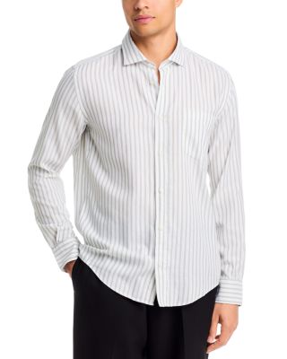Rob Spread Collar Stripe Cotton Shirt