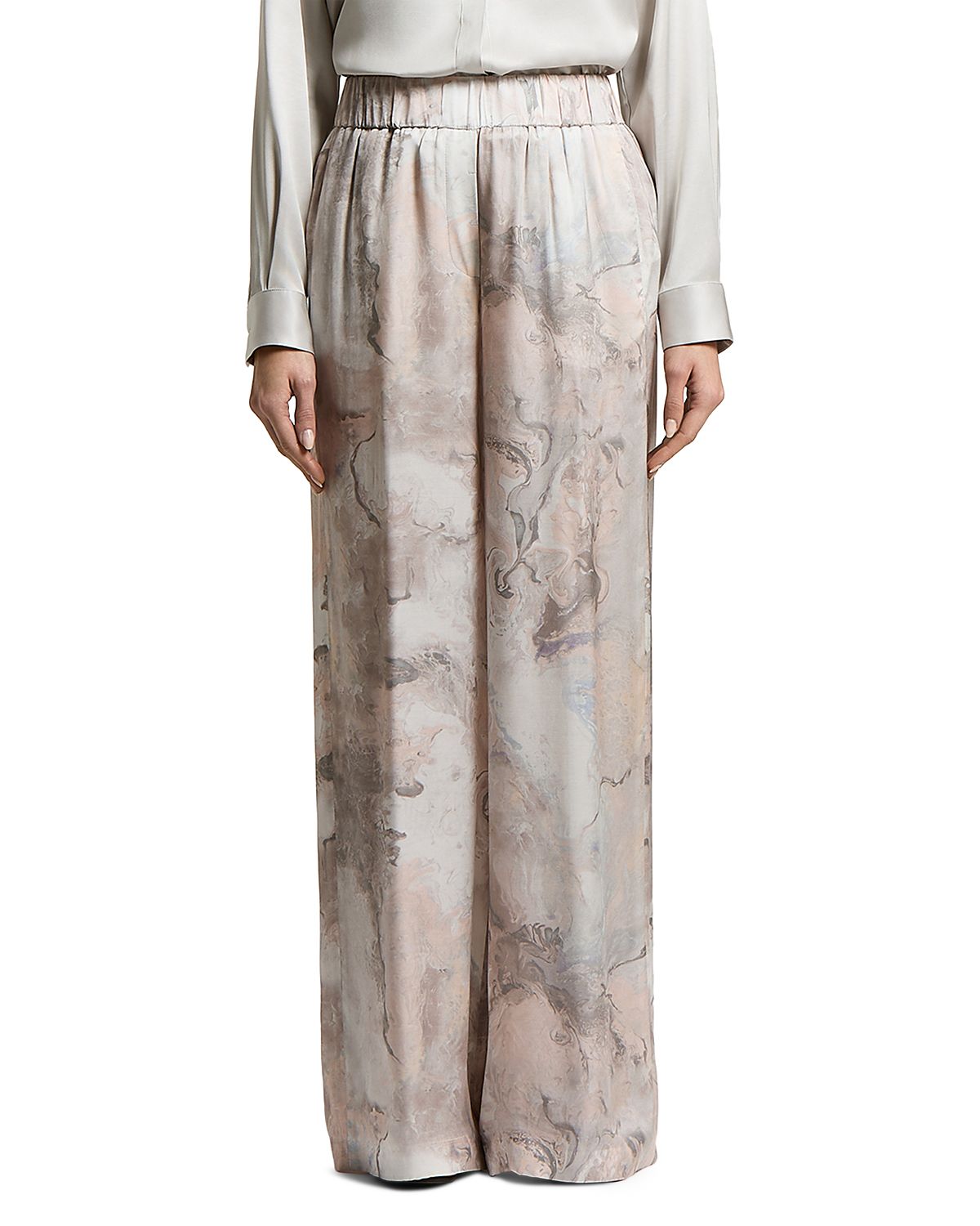 Peserico Printed Flowy Viscose Woman Palazzo Pants