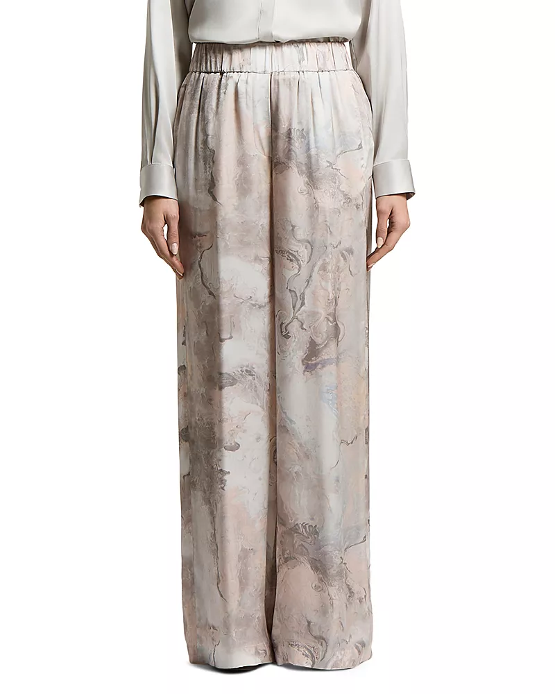 Peserico Printed Flowy Viscose Woman Palazzo Pants
