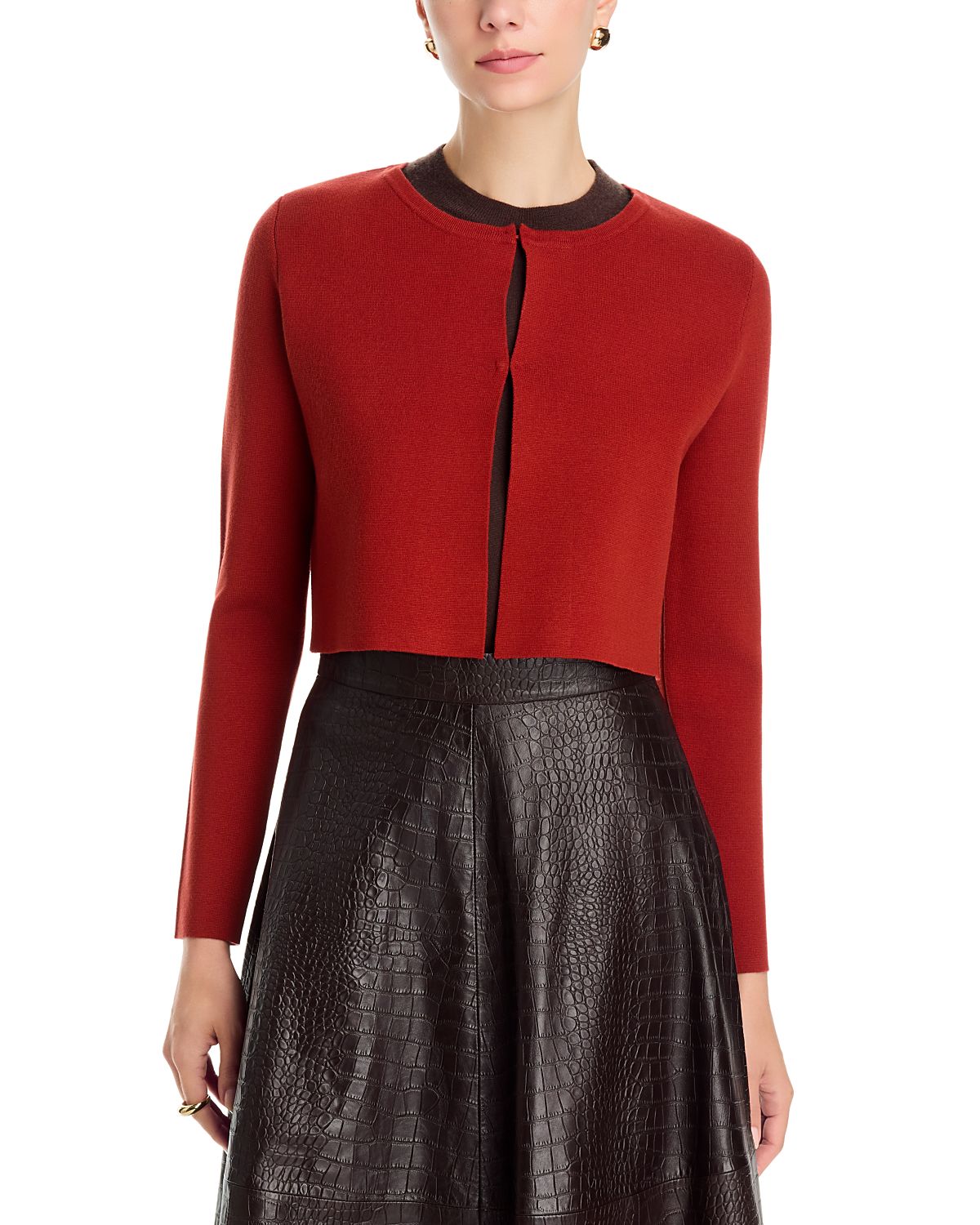 Elie Tahari The Kailany Crewneck Cardigan Sweater