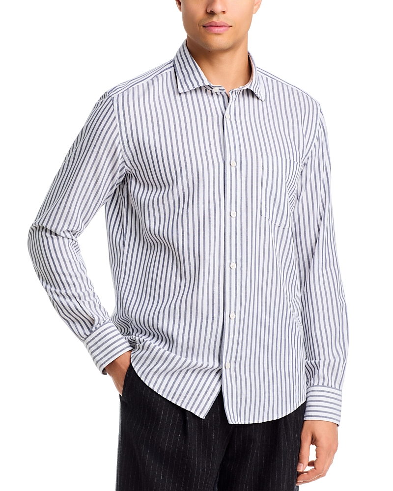 Boss Rob Spread Collar Stripe Cotton Shirt