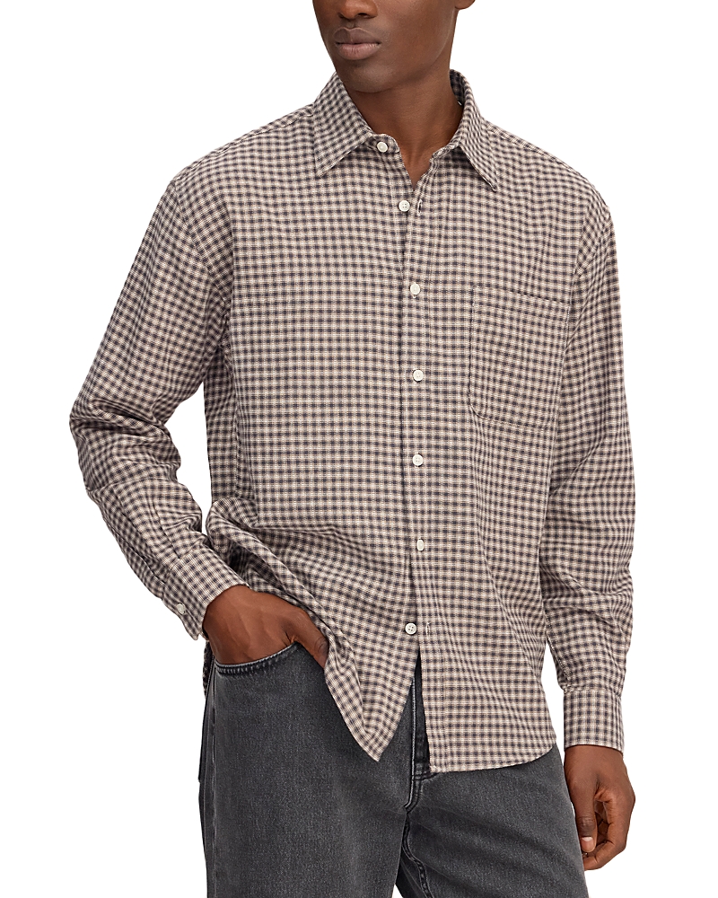 Nn07 Deon Long Sleeve Button Front Flannel Shirt