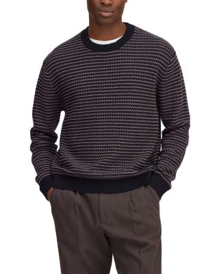 Russell Textured Stripe Knit Crewneck Sweater