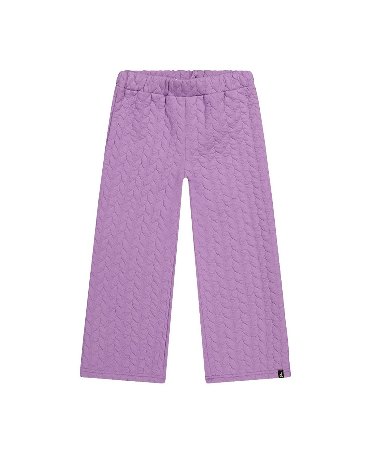 Deux par Deux Girls' Wide Leg Jacquard Quilted Diamond Elastic Waist Pants - Big Kid