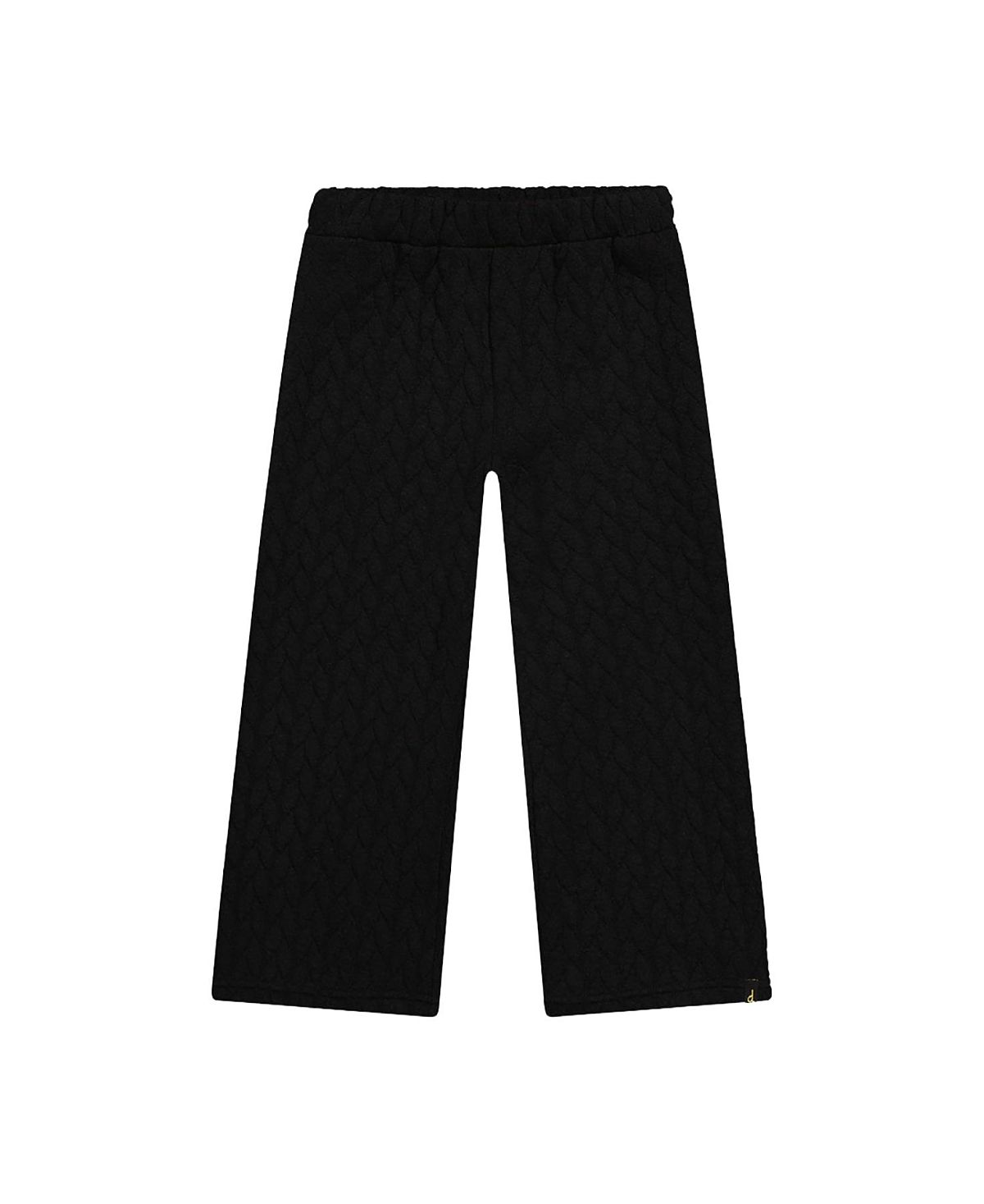 Deux par Deux Girls' Wide Leg Jacquard Quilted Diamond Elastic Waist Pants - Big Kid
