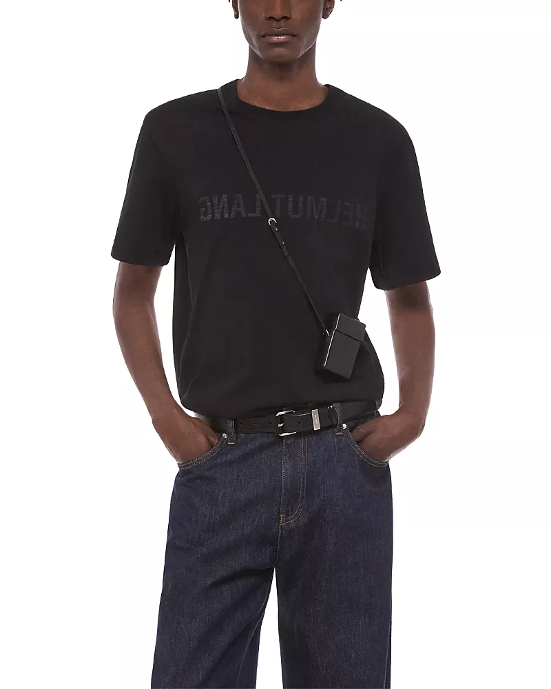 Helmut Lang Reverse Logo Cotton Crewneck T-Shirt