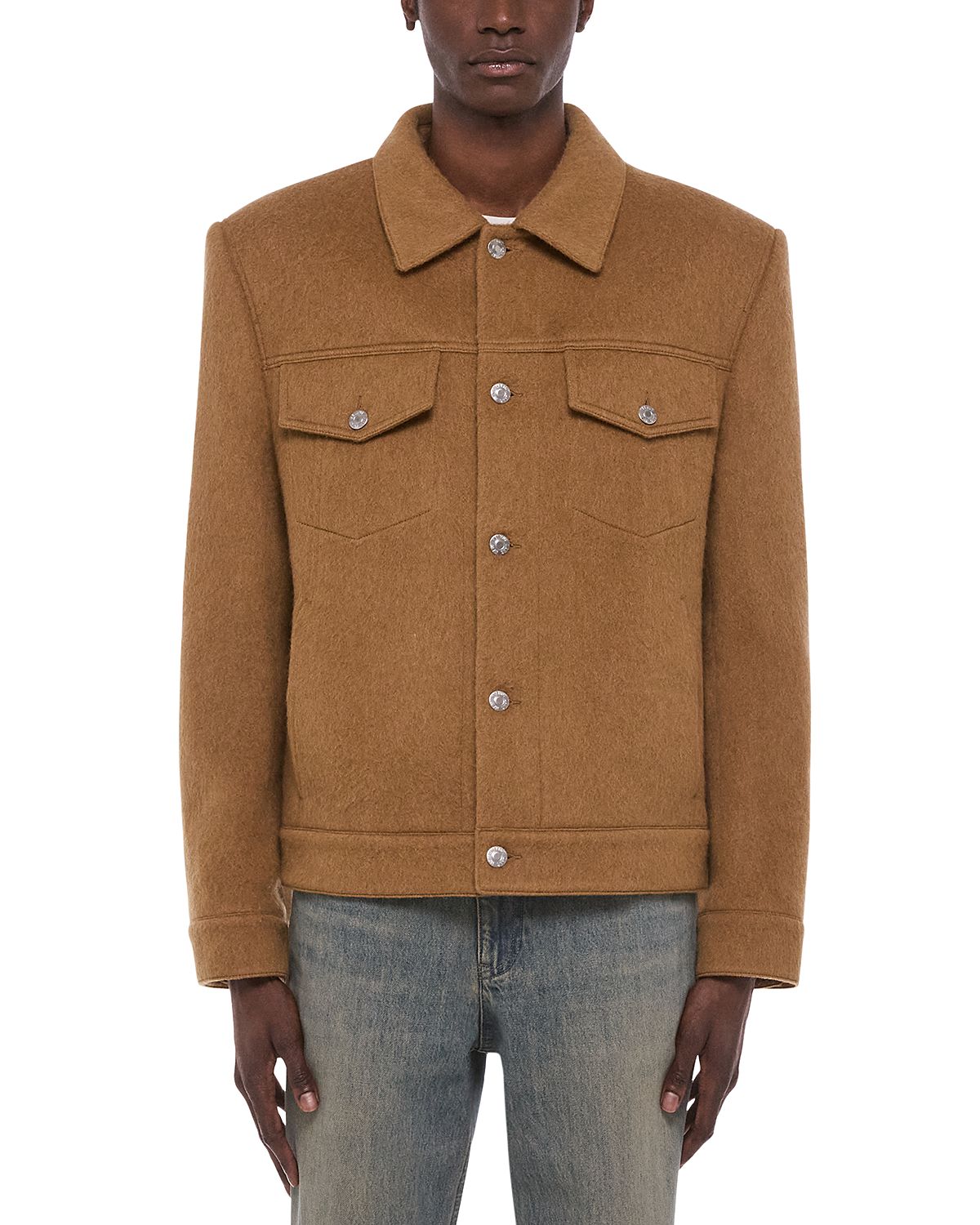 Helmut Lang Hairy Wool Blend Trucker Jacket